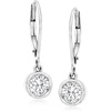 image:imageRossSimons 100 ct tw BezelSet Diamond Drop Earrings in 14kt White Gold