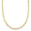 image:imageRossSimons 100 ct tw Diamond Leaf Collar Necklace in 18kt Gold Over SterlingDiamond