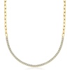 image:imageRossSimons 100 ct tw Diamond Tennis Paper Clip Link Necklace in 18kt Gold Over SterlingDiamond