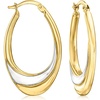 image:imageRossSimons 14kt 2Tone Gold Oval Hoop Earrings
