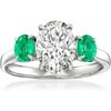image:imageRossSimons 200 Carat LabGrown Diamond Ring With 50 ct tw Emeralds in 14kt White GoldDiamond