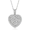 image:imageRossSimons 200 ct tw Baguette and Round Heart Pendant Necklace in Sterling SilverDiamond