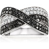 image:imageRossSimons 200 ct tw Black and White Diamond Crisscross Ring in Sterling Silverdiamondcolored