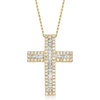 image:imageRossSimons 300 ct tw Baguette and Round Diamond Cross Pendant Necklace in 18kt Gold Over SterlingDiamond