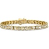image:imageRossSimons 300 ct tw Baguette and Round Diamond Rectangular Cluster Bracelet in 14kt Yellow GoldDiamond
