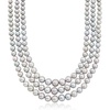 image:imageRossSimons 6115mm Gray Cultured Pearl Graduated 3Strand Necklace With 14kt Yellow GoldNo Gemstone