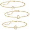 image:imageRossSimons Diamond Initial Bracelet in 18kt Gold Over Sterling7inch O