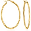 image:imageRossSimons Italian 18kt Yellow Gold OvalShaped Twisted Hoop Earrings