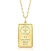image:imageRossSimons Italian 24kt Yellow Gold FleurDeLis 5Gram Ingot Pendant Necklace With 14kt Gold FrameNo Gemstone