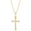 image:imageRossSimons Pure Collection 010 ct tw Diamond Cross Pendant Necklace in 14kt Yellow Gold 18 inches