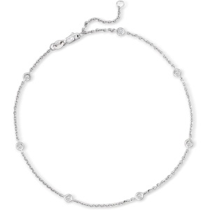 image:imageRS Pure by RossSimons Diamond BezelSet Diamond Station Anklet 20 ct twWhite
