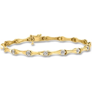 image:imageRossSimons 010 ct tw Diamond Station Bracelet in 18kt Gold Over SterlingDiamond