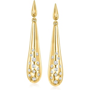 image:imageRossSimons 025 ct tw Diamond Long Drop Earrings in 18kt Yellow Gold