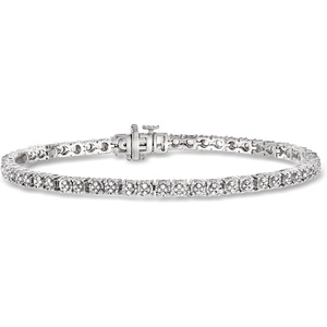 image:imageRossSimons 025 ct tw Diamond Tennis Bracelet in Sterling SilverDiamond