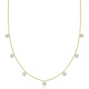 image:imageRossSimons 030 ct tw Diamond Circle Station Necklace in 18kt Gold Over Sterling 16 inches