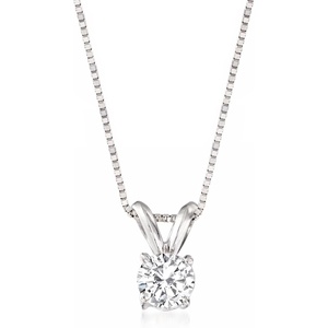 image:imageRossSimons 033 Carat Diamond Solitaire Necklace in 14kt White Gold 18 inches
