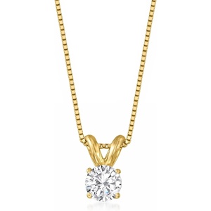 image:imageRossSimons 033 Carat Diamond Solitaire Necklace in 14kt Yellow Gold 18 inches