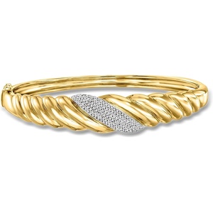 image:imageRossSimons 033 ct tw Diamond Shrimp Bangle Bracelet in 18kt Yellow GoldDiamond