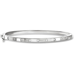 image:imageRossSimons 050 ct tw Diamond Dotted Bangle Bracelet in 14kt White GoldDiamond