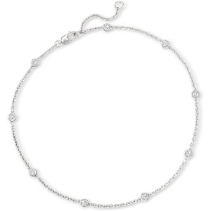 image:imageRossSimons 050 ct tw Diamond Station Anklet in Sterling Silver 9 inches