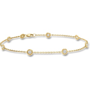 image:imageRossSimons 050 ct tw Diamond Station Bracelet in 14kt Yellow GoldDiamond