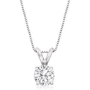 image:imageRossSimons 075 Carat Diamond Solitaire Necklace in 14kt White Gold 18 inches