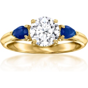 image:imageRossSimons 100 Carat LabGrown Diamond Ring With 30 ct tw Sapphires in 14kt Yellow GoldDiamond