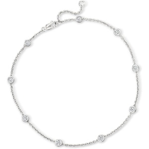 image:imageRossSimons 100 ct tw Diamond Station Anklet in Sterling Silver 9 inches