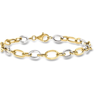 image:imageRossSimons 14kt 2Tone Gold OvalLink Braceletno gemstone