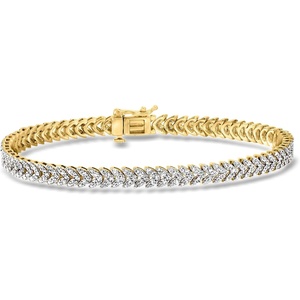 image:imageRossSimons 200 ct tw Diamond Leaf Bracelet in 18kt Gold Over SterlingDiamond