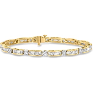 image:imageRossSimons 300 ct tw Baguette and Round Diamond Bracelet in 18kt Gold Over SterlingDiamond