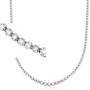 image:imageRossSimons 300 ct tw Graduated Diamond Tennis Necklace in 14kt White GoldDiamond