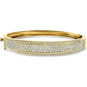 image:imageRossSimons 300 ct tw Pave Diamond Bangle Bracelet in 18kt Gold Over SterlingDiamond