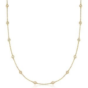 image:imageRossSimons BezelSet Diamond Station Necklace in Sterling Silver