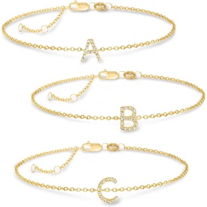 image:imageRossSimons Diamond Initial Bracelet in 18kt Gold Over Sterling7inch I