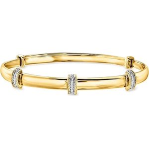 image:imageRossSimons Diamond Station Bangle Bracelet in 18kt Gold Over SterlingDiamond