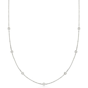 image:imageRossSimons Diamond Station Necklace in 14kt GoldWhite