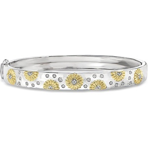 image:imageRossSimons Diamond Sunflower Bangle Bracelet in 2Tone Sterling SilverDiamond