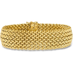 image:imageRossSimons Italian 14kt Yellow Gold Wide RisoLink Braceletno gemstone