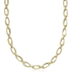 image:imageRossSimons Italian 18kt Yellow Gold DoubleOval Link NecklaceNo Gemstone