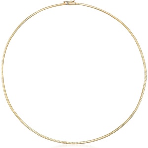 image:imageRossSimons Italian 2mm 14kt Yellow Gold Omega NecklaceNo Gemstone