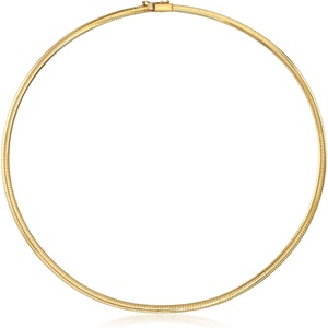 image:imageRossSimons Italian 4mm 14kt Yellow Gold Omega NecklaceNo Gemstone