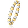image:imagePure Collection by RossSimons 3mm Sterling Silver and 14kt Yellow Gold Bead Stretch RingNo Gemstone