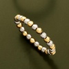 image:imagePure Collection by RossSimons 3mm Sterling Silver and 14kt Yellow Gold Bead Stretch RingNo Gemstone