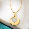 image:imageRossSimons 010 ct tw Diamond Heart Disc Pendant Necklace in 18kt Gold Over SterlingDiamond