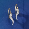 image:imageRossSimons 025 ct tw Pave Diamond Italian Horn Drop Earrings in 18kt Gold Over Sterling