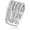 image:imageRossSimons 050 ct tw Diamond Beaded MultiRow Ring in Sterling SilverDiamond