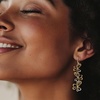 image:imageRossSimons 075 ct tw Diamond Floral Drop Earrings in 18kt Gold Over Sterling
