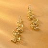 image:imageRossSimons 075 ct tw Diamond Floral Drop Earrings in 18kt Gold Over Sterling