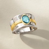 image:imageRossSimons 120 Carat Swiss Blue Topaz Ring in Sterling Silver and 18kt Gold Over SterlingTopaz